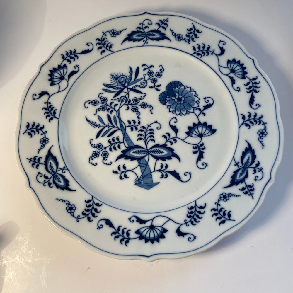 Blue Danube Dinner Plate Vintage Japan Blue Onion Rectangle Boxed Mark 10 3/8"